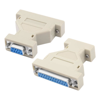 Picture of MEIRIYFA DB9 to DB25 Serial Coupler Adapter,DB9 Female to DB25 Female RS-232 Serial Gender Changer at Modem Adapter Connetor for PC Serial Devices -2PCS (DB9 Female to DB25 Female)