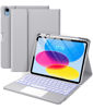 Picture of Harvopu Compatible for iPad 10th Generation Case with Keyboard (10.9", 2022), Folio Keyboard Cover with Pencil Holder, Multi-Touch Trackpad, 7 Color Backlit, Detachable Keyboard for iPad 10 Gen (Gray)