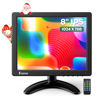 Picture of Eyoyo 8 Inch Small Monitor, 1024x768 4:3 IPS Mini HDMI Monitor Support HDMI/VGA/AV/BNC Input with Remote Control & Built-in Speakers, Security Monitor for Computer Raspi CCTV Camera
