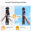 Picture of Jishane 61'' Camera Tripod Camera Stand for Canon Rebel Eos Nikon DSLR, Travel Tripods for Phone with Remote Black Max Load 11lb