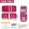 Picture of Case Compatible with Texas Instruments TI-30XS for MultiView Scientific Calculator, Storage Holder Carrying Organizer Bag with Mesh Pocket for Pens, Pencil, Batteries and Accessories (Box Only)-Pink