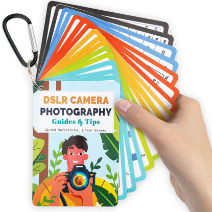Picture of Photography Cheat Sheet Cards for Man: Camera Quick Reference Card for Boy - Photography Guide for DSLR Cameras