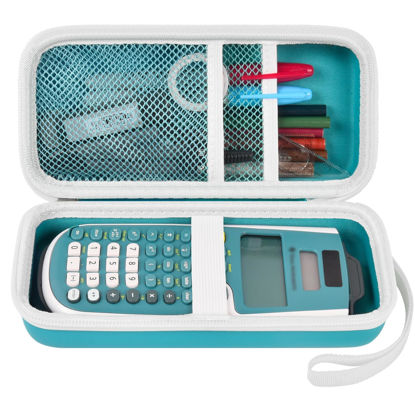 Picture of Case Compatible with Texas Instruments TI-30XS for MultiView Scientific Calculator, Storage Holder Carrying Organizer Bag with Mesh Pocket for Pens, Pencil, Batteries and Accessories (Box Only) -Green