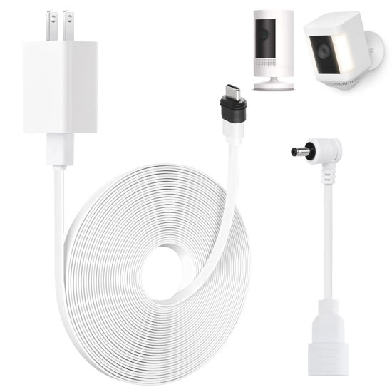 Picture of 25Ft/7.5m Power Adapter for Ring Stick Up Cam Battery/Plug-in/Ring Stick up Cam Pro/Ring Pan Tilt Indoor Cam & Ring Spotlight Cam Plus/Pro (Battery), Waterproof Charger Cable for Indoor or Outdoor Use