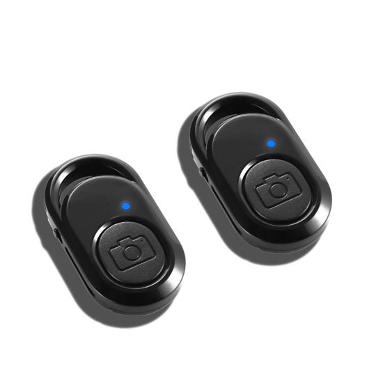 Picture of Polarduck Bluetooth Remote Control iPhone Camera Remote: Wireless Remote Shutter for Selfies and Photo Clicker Compatible with iPhone iPad Tablet and Android Phone Wrist Strap Included (2 Pack)