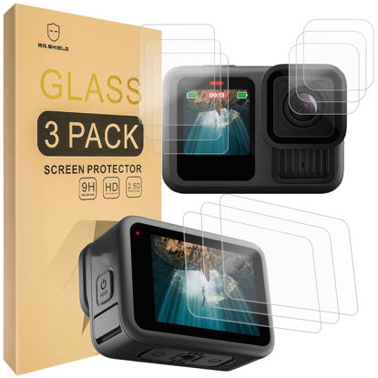 Picture of Mr.Shield Screen Protector compatible with GoPro HERO 13 [Back+Lens+Front] 3-Pack [9 Pcs] [Tempered Glass] [Japan Glass with 9H Hardness]