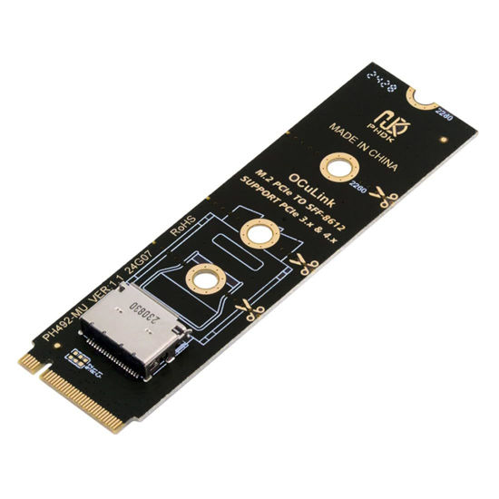 Picture of chenyang Oculink SFF-8612 to PCI-E 4.0 NVME M.2 M-Key Host Adapter Support 2230/2242/2260/2280 for U.2 SSD & eGPU
