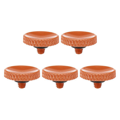 Picture of PATIKIL Camera Shutter Button, 5 Pack Soft Shutter Release Button Pure Copper Camera Button Knurled Suitable for Nikon for Fujifilm for Leica DSLR/SLR Camera, Orange