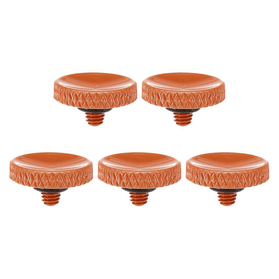 Picture of PATIKIL Camera Shutter Button, 5 Pack Soft Shutter Release Button Pure Copper Camera Button Knurled Suitable for Nikon for Fujifilm for Leica DSLR/SLR Camera, Orange
