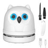 Picture of Mini Desktop Vacuum Cleaner Owl Desk Vacuum Cleaner Cute Desk Vacuum Sweeper for Cleaning Eraser Waste, Crumbs, Hair, Paper Scraps on Computer Piano Keyboard Countertop Car