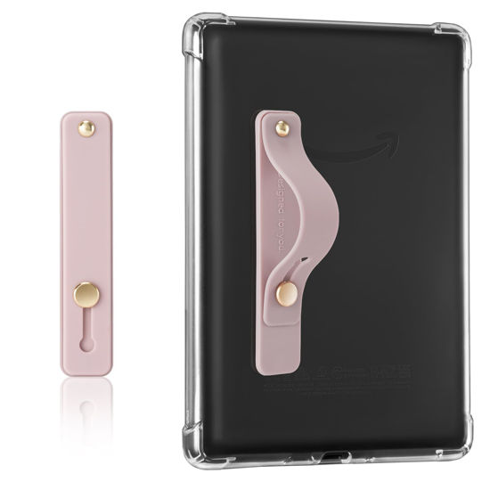Picture of CoBak Hand Strap Holder for Kindle/Tablet - Lightweight TPU One-Handed Grip with Strong Stick, Stand for Phone, Adjustable Tightness for Kindle/Kobo/Voyaga/Lenovo/Sony E-Book Tablet, Pink