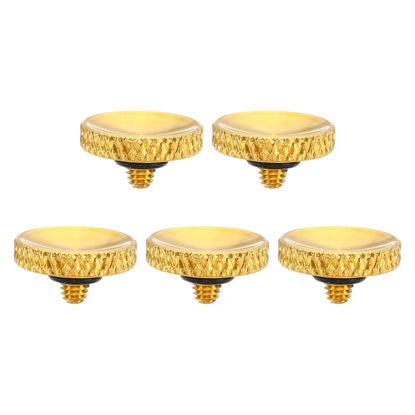 Picture of PATIKIL Camera Shutter Button, 5 Pack Soft Shutter Release Button Pure Copper Camera Button Knurled Suitable for Nikon for Fujifilm for Leica DSLR/SLR Camera, Golden
