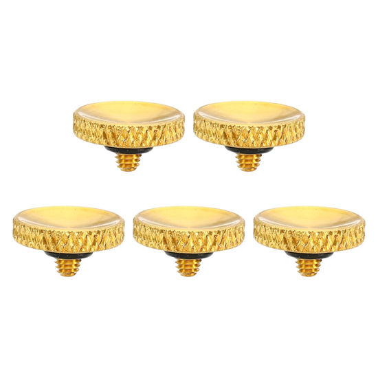 Picture of PATIKIL Camera Shutter Button, 5 Pack Soft Shutter Release Button Pure Copper Camera Button Knurled Suitable for Nikon for Fujifilm for Leica DSLR/SLR Camera, Golden