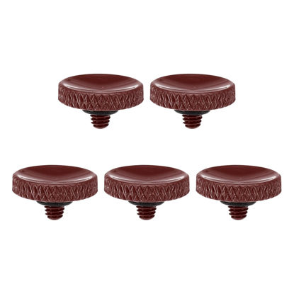 Picture of PATIKIL Camera Shutter Button, 5 Pack Soft Shutter Release Button Pure Copper Camera Button Knurled Suitable for Nikon for Fujifilm for Leica DSLR/SLR Camera, Dark Red