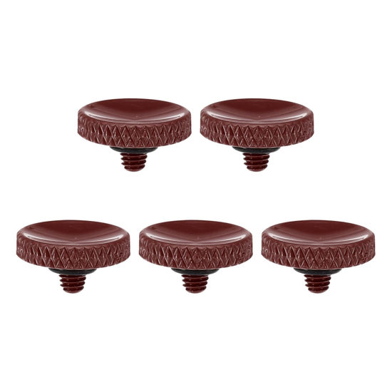 Picture of PATIKIL Camera Shutter Button, 5 Pack Soft Shutter Release Button Pure Copper Camera Button Knurled Suitable for Nikon for Fujifilm for Leica DSLR/SLR Camera, Dark Red