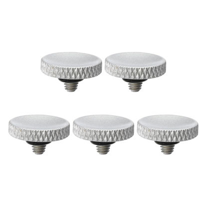Picture of PATIKIL Camera Shutter Button, 5 Pack Soft Shutter Release Button Pure Copper Camera Button Knurled Suitable for Nikon for Fujifilm for Leica DSLR/SLR Camera, Silver
