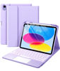 Picture of Harvopu Compatible for iPad 10th Generation Case with Keyboard (10.9", 2022), Keyboard Cover with Pencil Holder, Multi-Touch Trackpad, 7 Color Backlit, Detachable Keyboard for iPad 10 Gen (Purple)