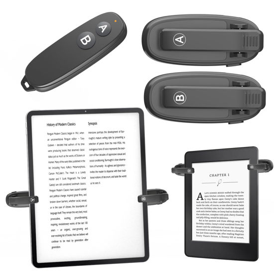 Picture of [2 Clips] Page Turner Remote for Kindle Paperwhite Remote Page Turner Accessories for Kindle & Ipad &Tablet Clip Clicker Rechargeable Page Turner