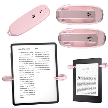 Picture of [2 Clips] Page Turner Remote for Kindle Paperwhite Remote Page Turner Accessories for Kindle Clip Clicker Rechargeable Page Turner for Ipad Android Tablets Phone Camera Triggers - Pink Color