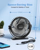 Picture of TriPole Desk Fan 2 Pack Black USB Powered Small Portable Fan, 3 Speeds Adjustable Strong Breeze Mini Personal Fan, 360° Rotation Quiet Plug In USB Fan for Desktop Bedroom Office Table Travel, 4.5in