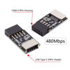 Picture of chenyang USB 2.0 9Pin Male to USB 3.1 Type E Key-A Female Front Panel Socket to 9Pin Mainboard Header Extension Adapter