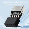 Picture of COMeap USB 2.0 to USB 3.2 Gen 1 Header Adapter for Mainboard with Type E Key-A Female Front Panel Socket to 9 Pin Header Internal Conversion Adapter