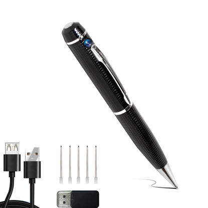 Picture of Portable Hidden Camera Pen, Mini Body Video Camera Pen,1080P Security Camera with Loop Working, Photo Taking for Indoor/Outdoor Security, No WiFi, No Audio, Support up to 32GB SD Card(Not Included)
