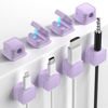 Picture of 8 Pack Magnetic Cord Organizer, Easy Secure Adhesive Cable Management, Wire Holder Keeper Organizer Management, Hide/Organize Phone USB Charger Cable for Home,Office,Car,Desk,Nightstand-Purple