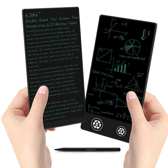 Picture of LCD Writing Tablet for Adult: Double-Sided 6.5&6 Inch Mini Full Screen Drawing Board Reusable Digital Notepad Portable Use in Home School Office