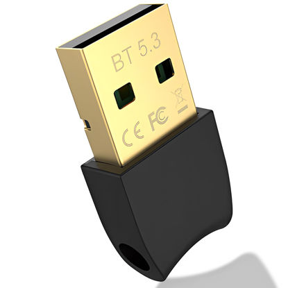 Picture of 5.3 Bluetooth Adapter for PC, Wansurs Bluetooth Dongle, Plug & Play for Windows 11/10, Bluetooth Transmitter & Receiver for Keyboard/Mouse/Headphone/Speakers/Printer