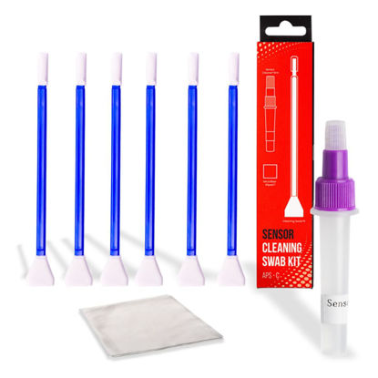 Picture of REFLEX CAMERA Professional Sensor Cleaning Kit, Alcohol-Free Solution - Safe, Residue-Free for Sony, Canon, Nikon DSLR and Mirrorless Cameras (APS-C 6Pk)
