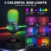 Picture of Aokeo USB Gaming Microphone, Condenser Microphone for PC/MAC/PS4/PS5/Phone-Cardioid Mic with RGB Lighting