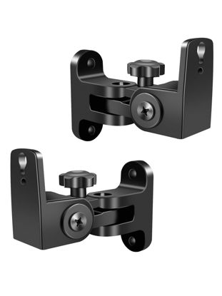 Picture of Borenbuir Speaker Wall Mounts, Universal Mounting Bracket for Small Surrounding Sound Speakers, Tilt Swivel Speaker Shelves, Compatible with Bose, JBL, KEF,Sony & Others, Hold up to 30 lbs, 2 Packs