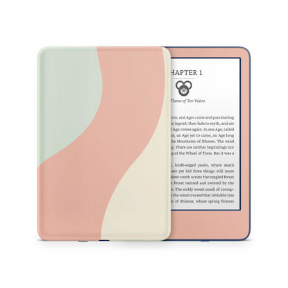 Picture of Tacky Design Colorwave Skin for Kindle Skin Decal, Green & Orange Skin for Kindle Stickers, Premium Vinyl 3M Full Wrap for Kindle Cover, and for Kindle Wrap Skin for (Kindle (11th Gen, 2022))