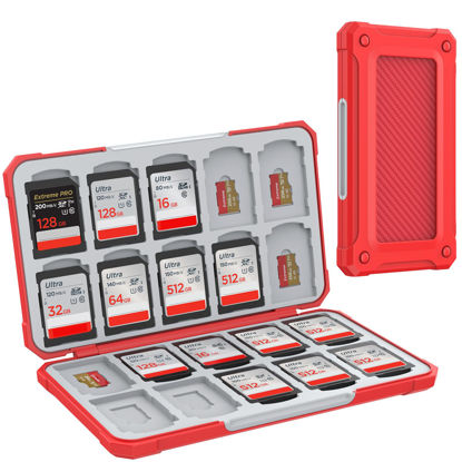 Picture of HEIYING Memory Card Case for SD Card and TF Card, Portable SD Card Holder SD SDHC SDXC TF Card Storage with 20 SD Card Slots & 20 Micro SD Card Slots
