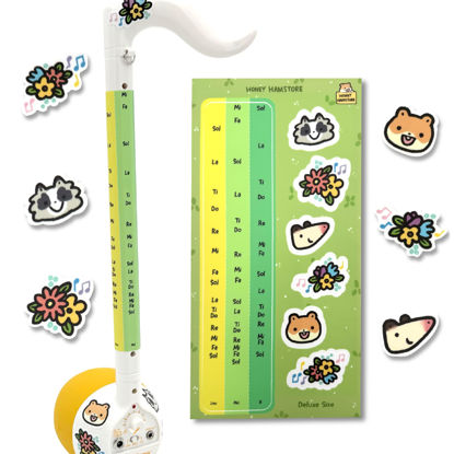 Picture of Honey Hamstore Musical Note Sticker Compatible with Otamatone Deluxe Size DO-RE-MI, Solfège Syllables for Beginners and Children, Multicolored, Thin Material, Helpful Practice Music Sticker Japanese