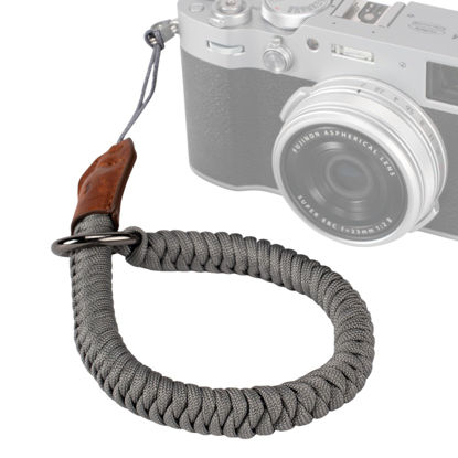 Picture of SMALLIRG Camera Wrist Strap, Universal Braided Camera Hand Strap, Adjustable Safety Strap Compatible for DSLR or Mirrorless Camera, Gray- 5055