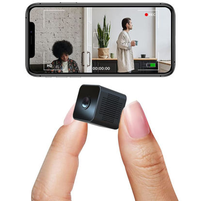 Picture of Mini Spy Camera WiFi Wireless Hidden Camera Small 1080P Home Camera, Night Vision Tiny Nanny Cam with Motion Detection Door Dog pet Camera, Used for Home Indoor and Outdoor Security,No Need WIFI Cam.