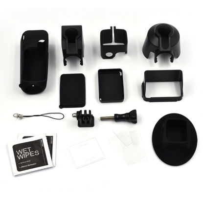 Picture of Begguath Sports Camera Accessory Kit for DJI OSMO Pocket3, Including Silicone Protector, Silicone Desktop Base,Expansion Adapter,Screen Sun Hoods Sunshade,Lens Sun Hood Sunshade and More
