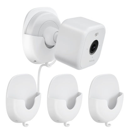 Picture of 3 Pack Blink Adhesive Wall Mount Bracket for Blink Outdoor 4 / Blink Mini / Mini 2 / Blink Indoor Cameras, No Drilling No Screws Blink Camera Mount, Decorate Damage-Free, Easy to Install (White)
