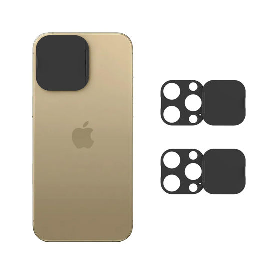 Picture of EYSOFT Phone Camera Lens Cover Compatible for Phone 16 Pro/ 16 Pro Max,Camera Lens Protector to Protect Privacy and Security,Strong Adhesive Black-2 Pack