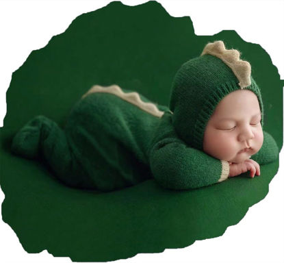 Picture of Ylsteed Newborn Photography Outfits Boy Girl Dinosaur Costume Set Newborn Photography Props Newborn Baby Boy Photo shoot Outfits Newborn Infant Rompers Boy Dinosaur Outfit Photo Props