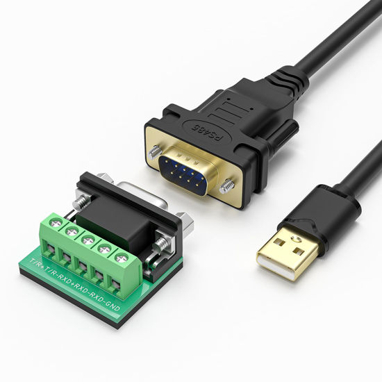 Picture of OIKWAN USB to RS485/RS422 Serial Port Converter Adapter Cable with FTDI Chip Supports Windows 11 10 8 7 XP Mac 6 Feet
