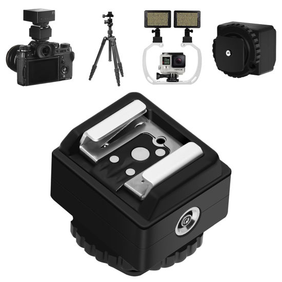 Picture of MEDALight Standard Hot Shoe Adapter with Extra Pc sync Connection Port for Camera Connecting to Off-Camera Flash,Studio Light etc,.