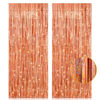 Picture of 2 Pack 3.2ft x 8.2ft Rose Gold Foil Fringe Curtain Backdrop, Metallic Tinsel Foil Fringe Streamer Curtains Photo Booth Props, Ideal for Bachelorette Birthday Christmas New Year Party Decorations