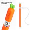 Picture of ELETIUO Silicone Case Compatible with Apple Pencil (USB-C),Protective Holder Grip Sleeve with Cap Accessories,Anti-Slip Cover Supports Magnetic Compatible with Apple Pencil 3rd Generation,Carrot