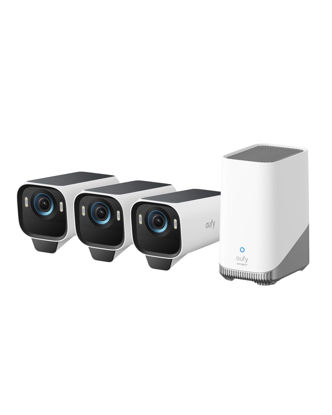Picture of eufy Security eufyCam S3 Pro 3-Cam Kit, Solar Camera Outdoor Wireless, MaxColor Night Vision, 4K Security Camera with Solar Panel, Face Recognition AI, Expandable Local Storage, No Monthly Fee