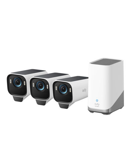 Picture of eufy Security eufyCam S3 Pro 3-Cam Kit, Solar Camera Outdoor Wireless, MaxColor Night Vision, 4K Security Camera with Solar Panel, Face Recognition AI, Expandable Local Storage, No Monthly Fee