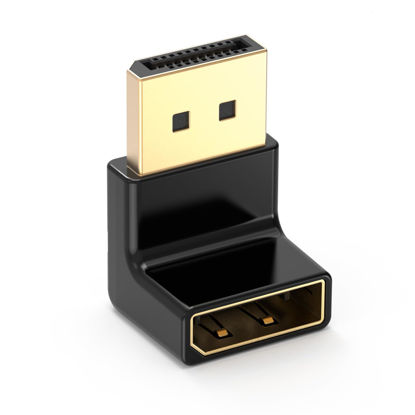 Picture of Cable Matters 4K@240Hz Right Angle DisplayPort 1.4 Adapter (8K DisplayPort 90 Degree Adapter, Right Angle Display Port Adapter) in Black