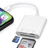 Picture of Denlane SD Card Reader for iPhone, SD & Micro SD Dual Slots Memory Card Reader for iPad, Digital Camera Card Adapter Plug and Play, Trail Game Camera SD Card Viewer, Simultaneous Charging and Reading